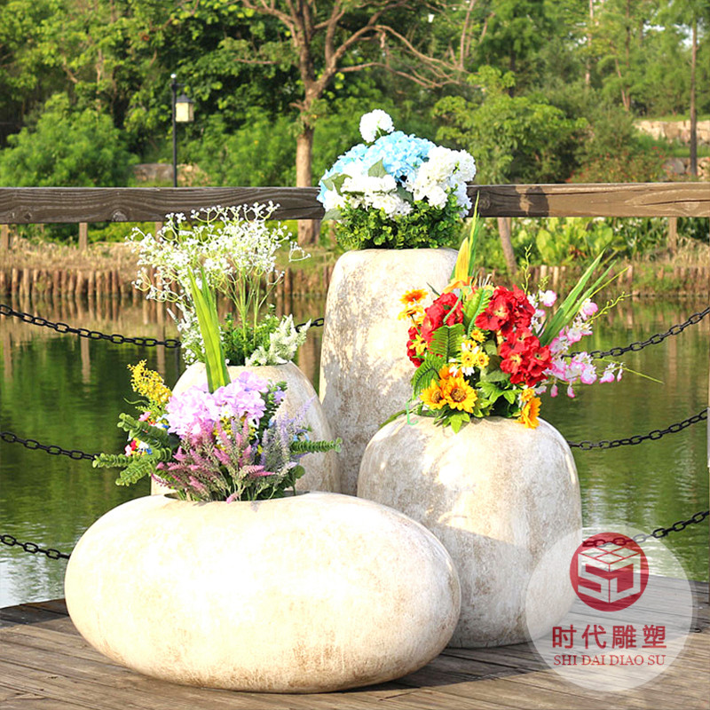 玻璃鋼花盆圓形大號(hào)花缽組合商場(chǎng)長(zhǎng)方形花箱菱形落地戶外花壇定制