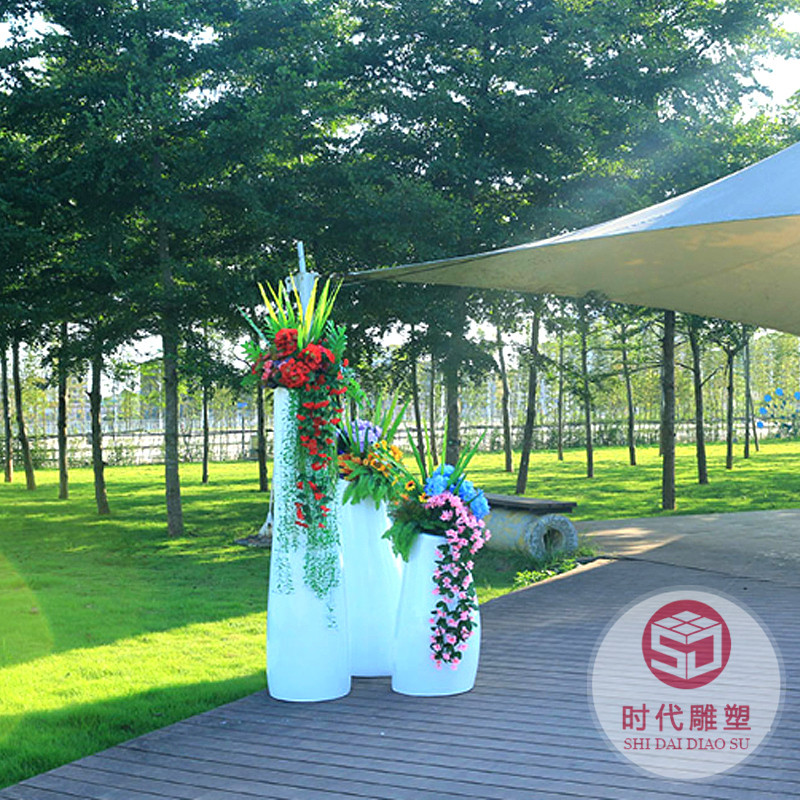 玻璃鋼花盆商場(chǎng)大型落地花缽戶外景觀橢圓花器公共區(qū)簡(jiǎn)約花池定制