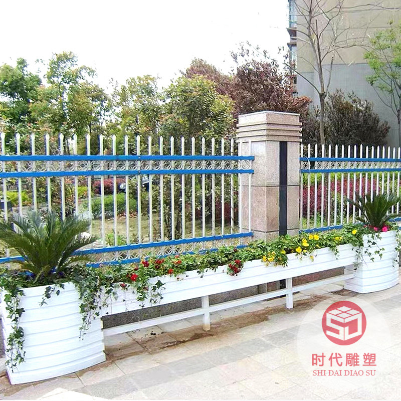 玻璃鋼現(xiàn)代橢圓大花盆戶外花器組合白色田園簡(jiǎn)約輕奢景觀擺件裝飾