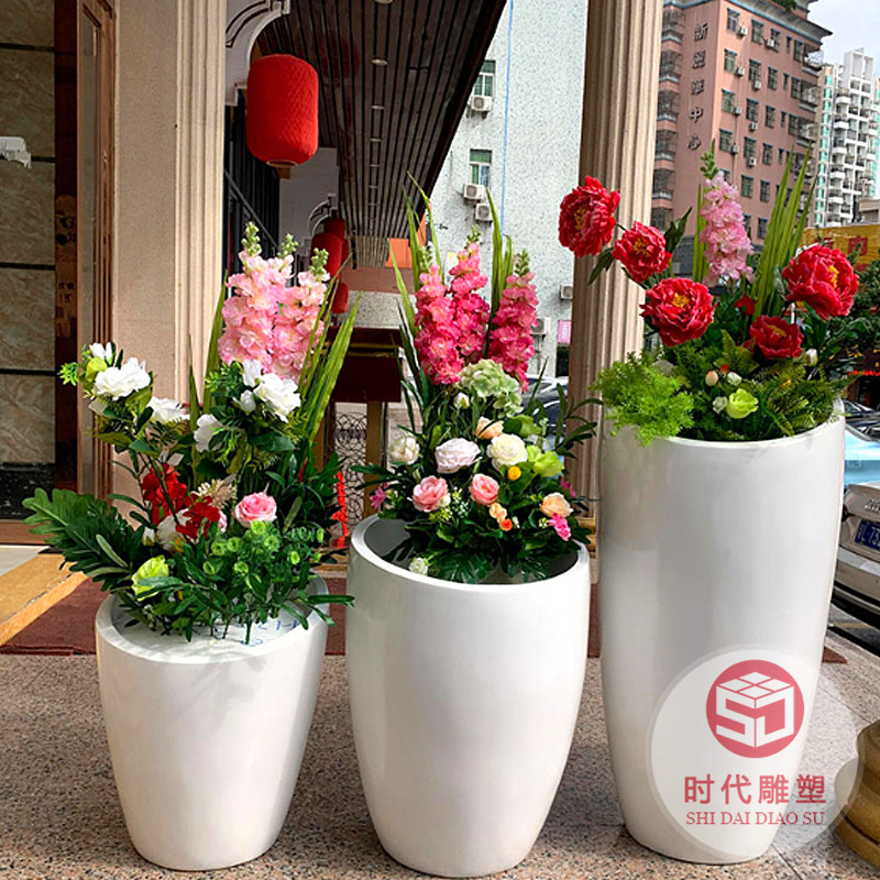 玻璃鋼球形花盆商場(chǎng)花缽戶外組合花器創(chuàng)意種植花箱酒店裝飾大花瓶