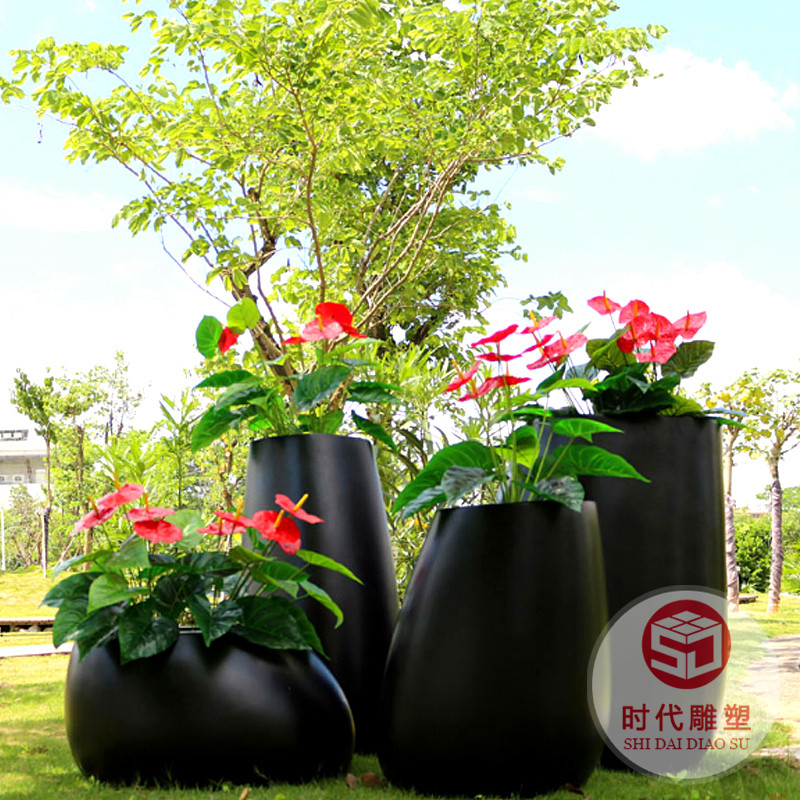 戶外玻璃鋼花箱組合長(zhǎng)方形商場(chǎng)售樓處花缽種植池花槽隔斷花盆廠家