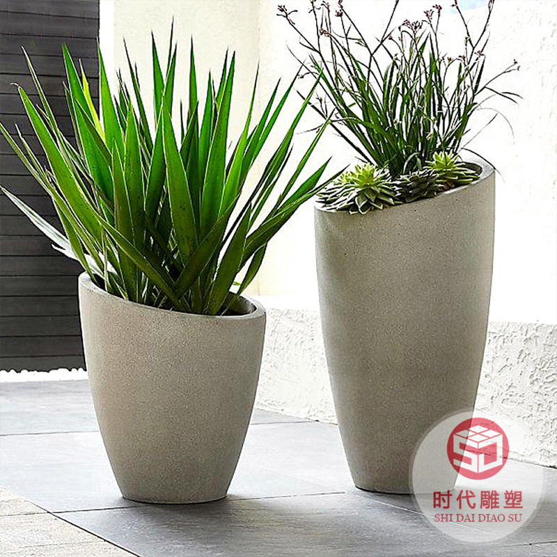 簡(jiǎn)約臥室樹脂花插工藝玻璃鋼花盆商場(chǎng)客廳居家園林機(jī)場(chǎng)落地大花瓶