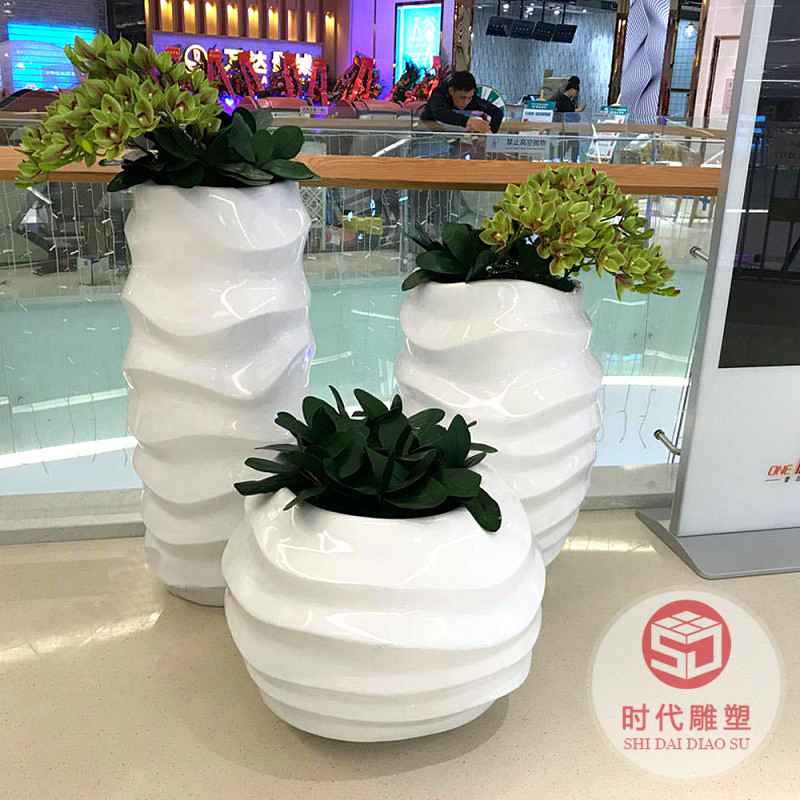 商場玻璃鋼花盆戶外大花箱玻璃纖維油漆花瓶酒店廣場公園小區(qū)學校