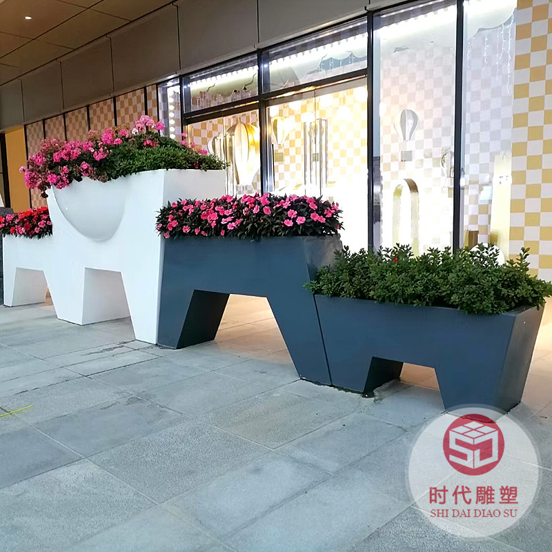 玻璃鋼高架橋花盆花箱戶外長(zhǎng)方形高速公路市政懸掛玻璃鋼花槽花盆