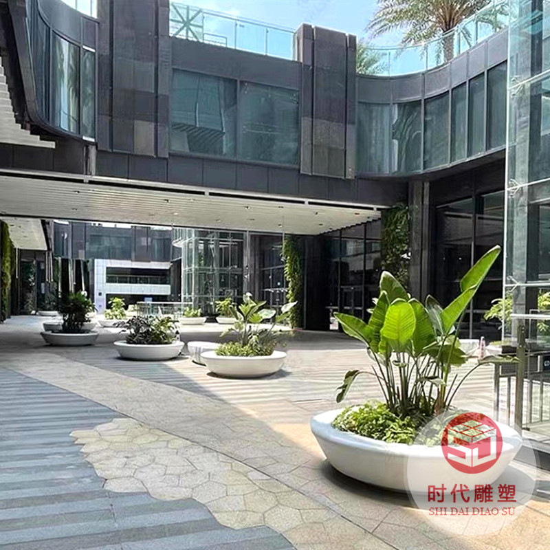 玻璃鋼花盆商場(chǎng)圓形花缽戶外組合花器玻璃鋼商場(chǎng)美陳現(xiàn)貨速發(fā)廠家