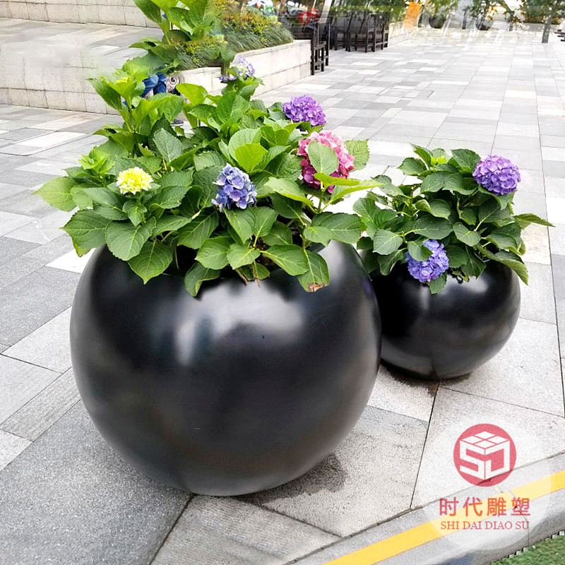 定制戶外玻璃鋼花箱移動(dòng)方形花缽花槽酒店售樓部美陳商場(chǎng)組合花盆