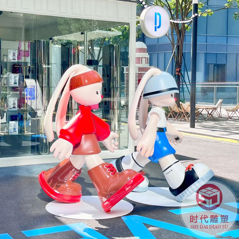 店鋪大門口商場美陳大型吉祥物公仔玩偶招財(cái)貓卡通玻璃鋼雕塑定制