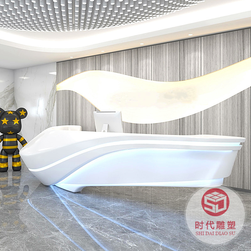玻璃鋼接待前臺(tái)引導(dǎo)服務(wù)咨詢(xún)前高端烤漆現(xiàn)代收銀吧臺(tái)迎賓公司定制