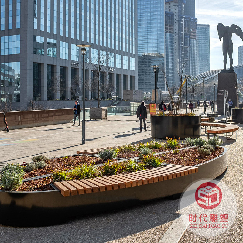 戶外玻璃鋼樹池座椅定制園林景觀花壇商場(chǎng)公園休息區(qū)異形長(zhǎng)條坐凳