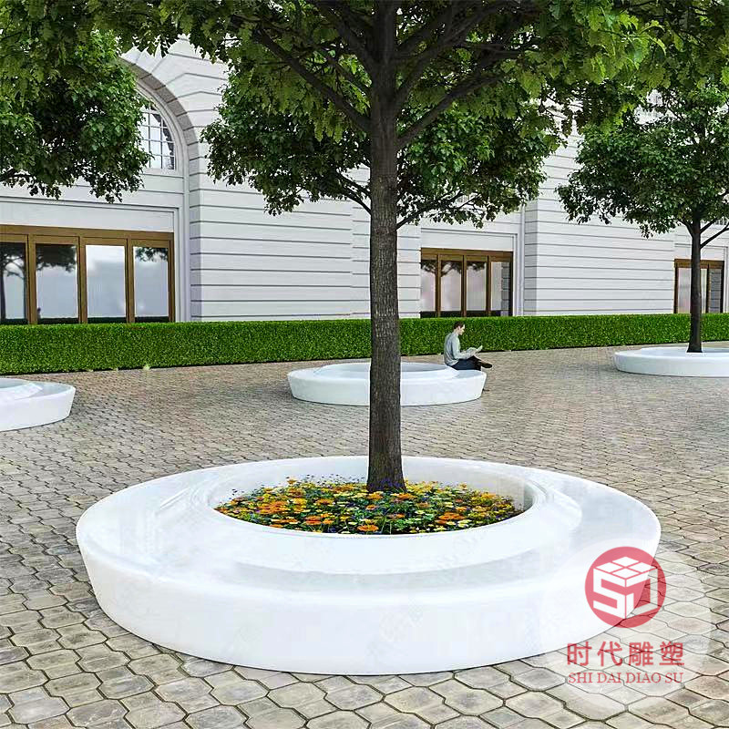 玻璃鋼樹(shù)脂戶外樹(shù)池坐凳公共休閑座椅景觀園林異形弧形休息長(zhǎng)條凳