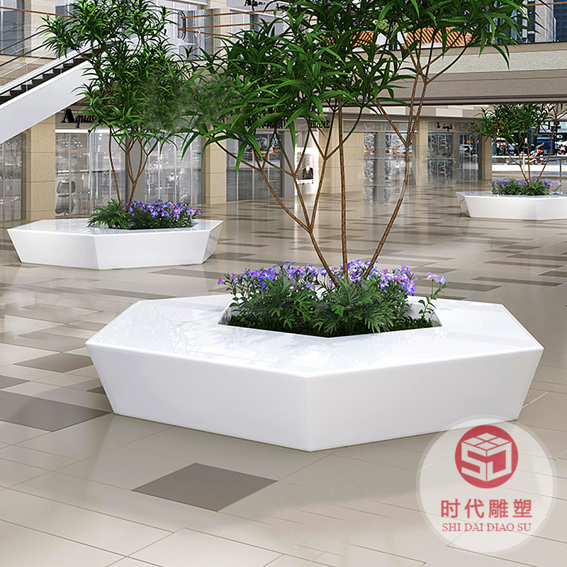 大型玻璃鋼樹(shù)池坐凳商場(chǎng)休閑椅景觀廣場(chǎng)創(chuàng)意花盆公園種植戶外座椅